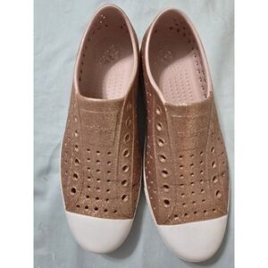 Native jefferson bling Men 8/Women 10 rose gold /shell white‎ Glitter